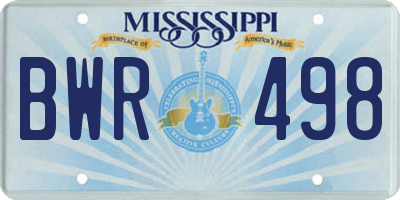 MS license plate BWR498