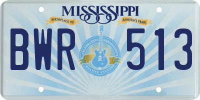 MS license plate BWR513