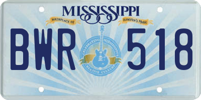 MS license plate BWR518