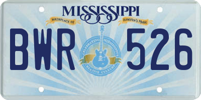 MS license plate BWR526