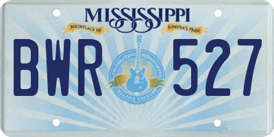 MS license plate BWR527