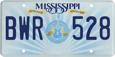 MS license plate BWR528