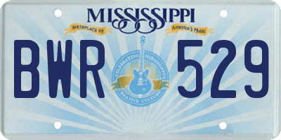 MS license plate BWR529