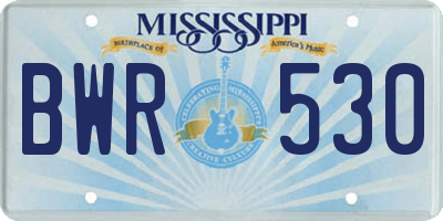 MS license plate BWR530