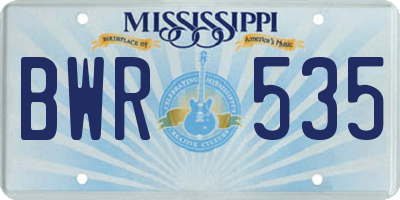 MS license plate BWR535