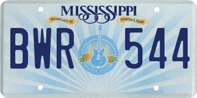 MS license plate BWR544