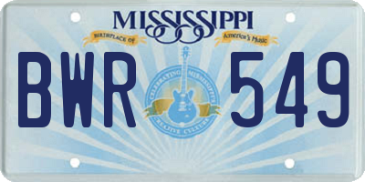 MS license plate BWR549