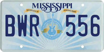MS license plate BWR556