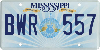 MS license plate BWR557