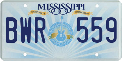 MS license plate BWR559