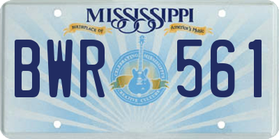 MS license plate BWR561