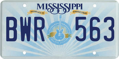 MS license plate BWR563