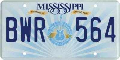 MS license plate BWR564