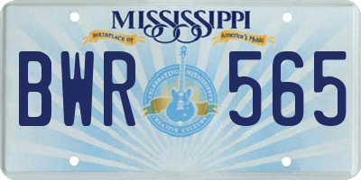 MS license plate BWR565