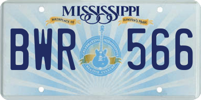 MS license plate BWR566