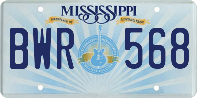 MS license plate BWR568