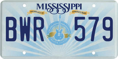 MS license plate BWR579