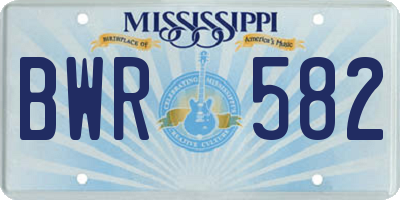 MS license plate BWR582