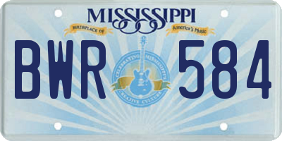 MS license plate BWR584
