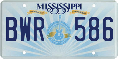 MS license plate BWR586