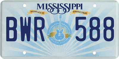 MS license plate BWR588
