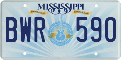 MS license plate BWR590