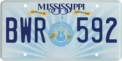 MS license plate BWR592