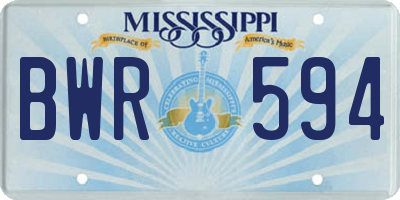 MS license plate BWR594