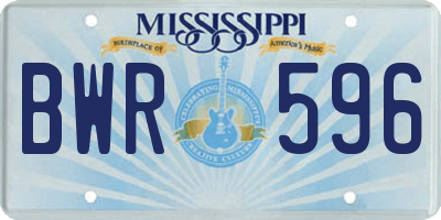 MS license plate BWR596