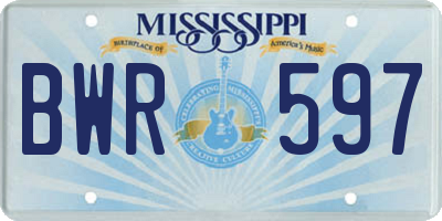 MS license plate BWR597