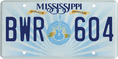 MS license plate BWR604