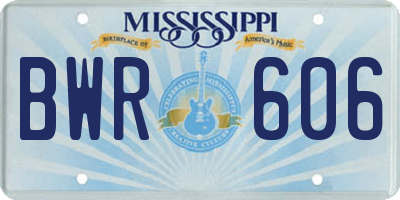 MS license plate BWR606