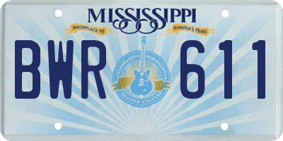 MS license plate BWR611