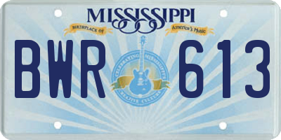 MS license plate BWR613
