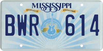 MS license plate BWR614