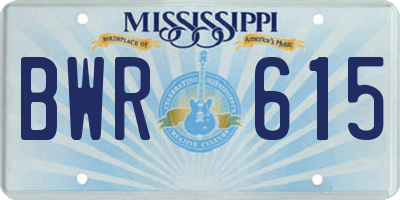 MS license plate BWR615