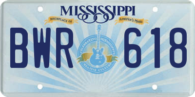 MS license plate BWR618
