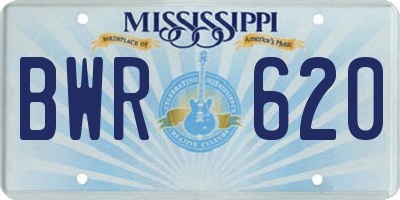 MS license plate BWR620