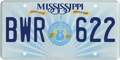 MS license plate BWR622