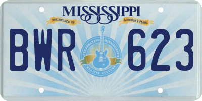 MS license plate BWR623