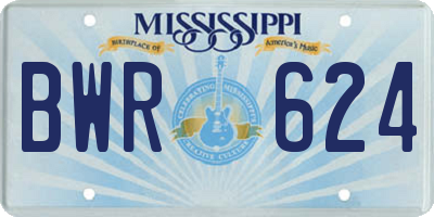 MS license plate BWR624