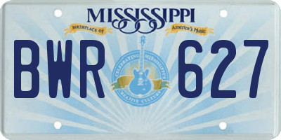 MS license plate BWR627