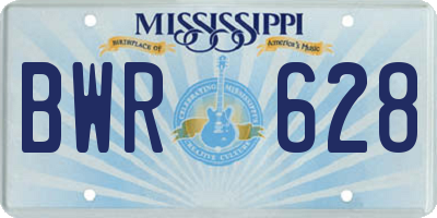 MS license plate BWR628