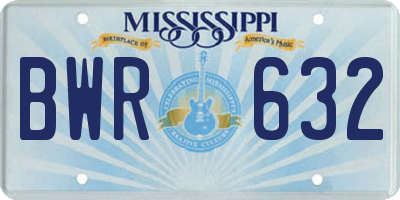 MS license plate BWR632