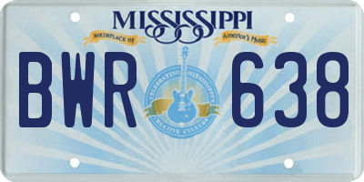 MS license plate BWR638