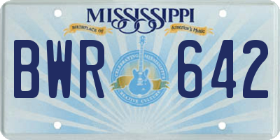 MS license plate BWR642
