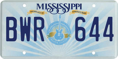 MS license plate BWR644