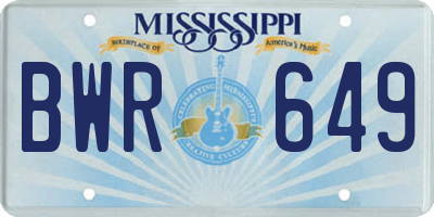 MS license plate BWR649