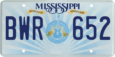 MS license plate BWR652