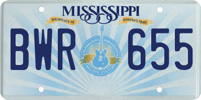 MS license plate BWR655